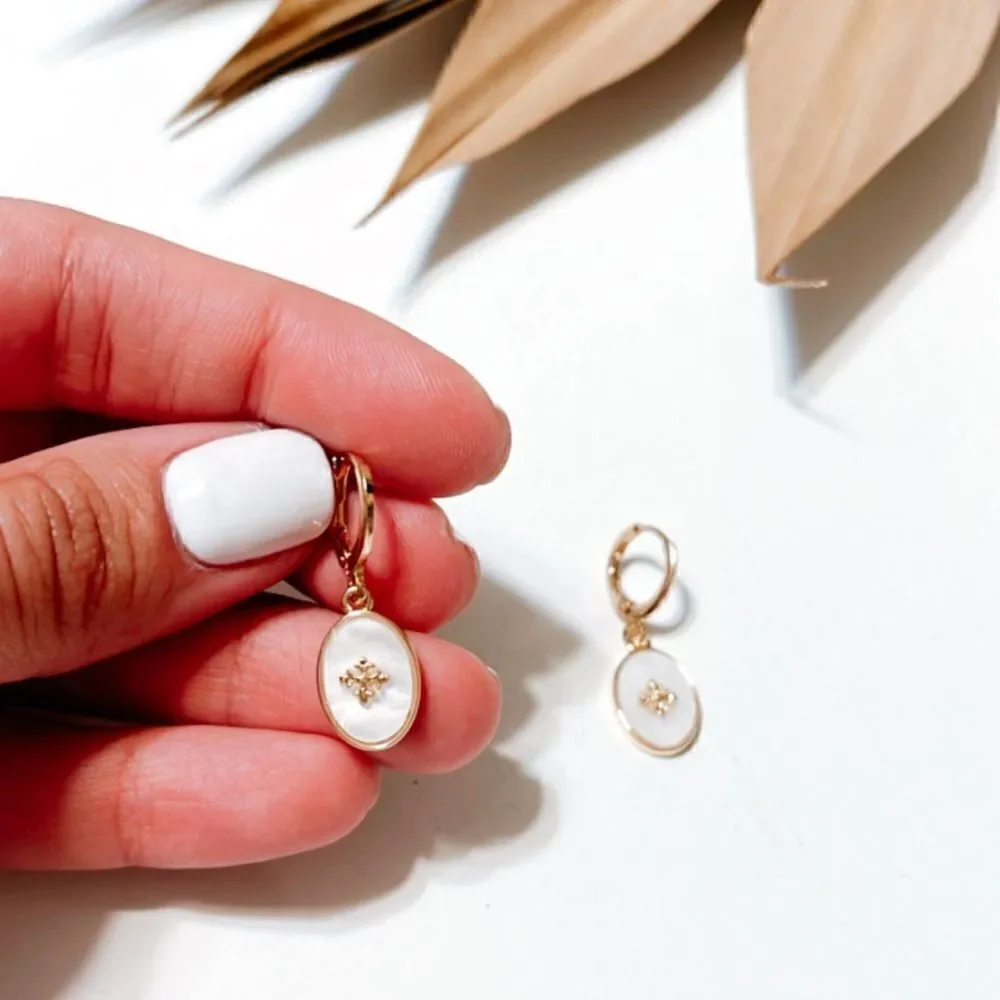 Geo dangle hoop earrings #814